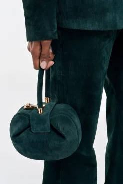 Demi Bag in English Green Suede Corduroy