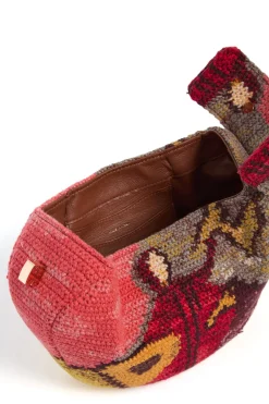 Demi Bag in Fire Multi Crochet Cashmere