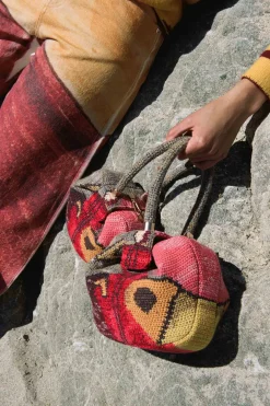 Demi Bag in Fire Multi Crochet Cashmere