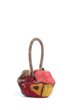 Demi Bag in Fire Multi Crochet Cashmere