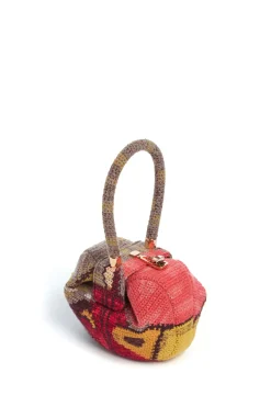 Demi Bag in Fire Multi Crochet Cashmere