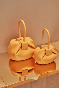Demi Bag in Fluorescent Orange Nappa Leather