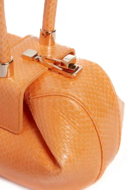 Demi Bag in Fluorescent Orange Snakeskin