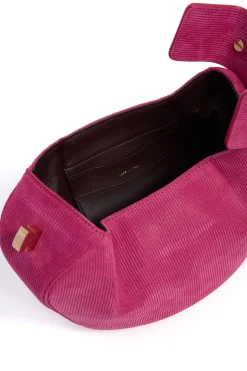 Demi Bag in Fuchsia Suede Corduroy