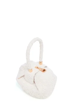 Demi Bag in Ivory Nappa Leather with Cashmere Lace