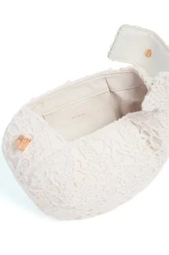 Demi Bag in Ivory Nappa Leather with Cashmere Lace