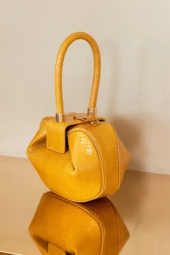 Demi Bag in Saffron Snakeskin