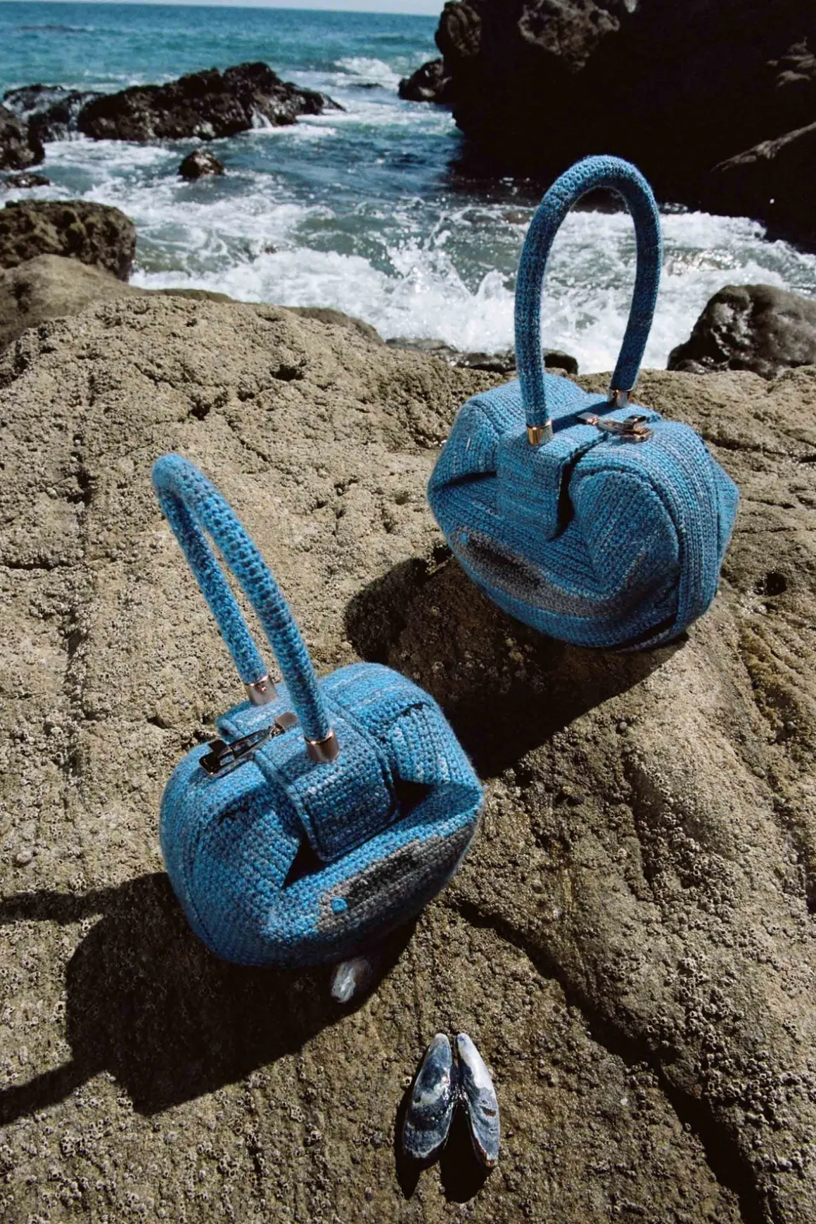Demi Bag in Water Multi Crochet Cashmere