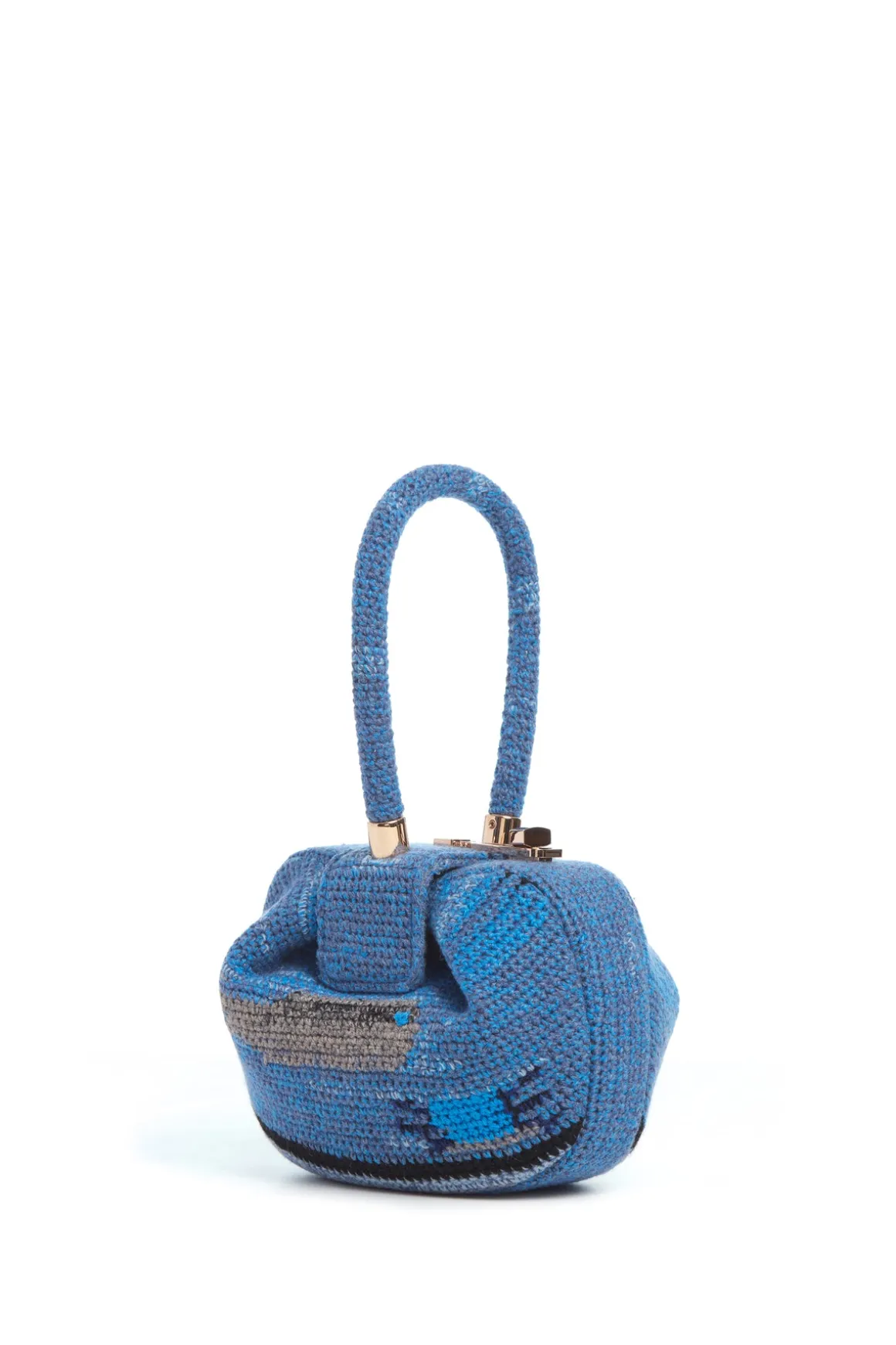 Demi Bag in Water Multi Crochet Cashmere