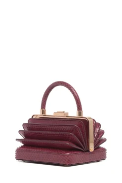 Diana Bag in Bordeaux Snakeskin