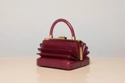 Diana Bag in Bordeaux Snakeskin