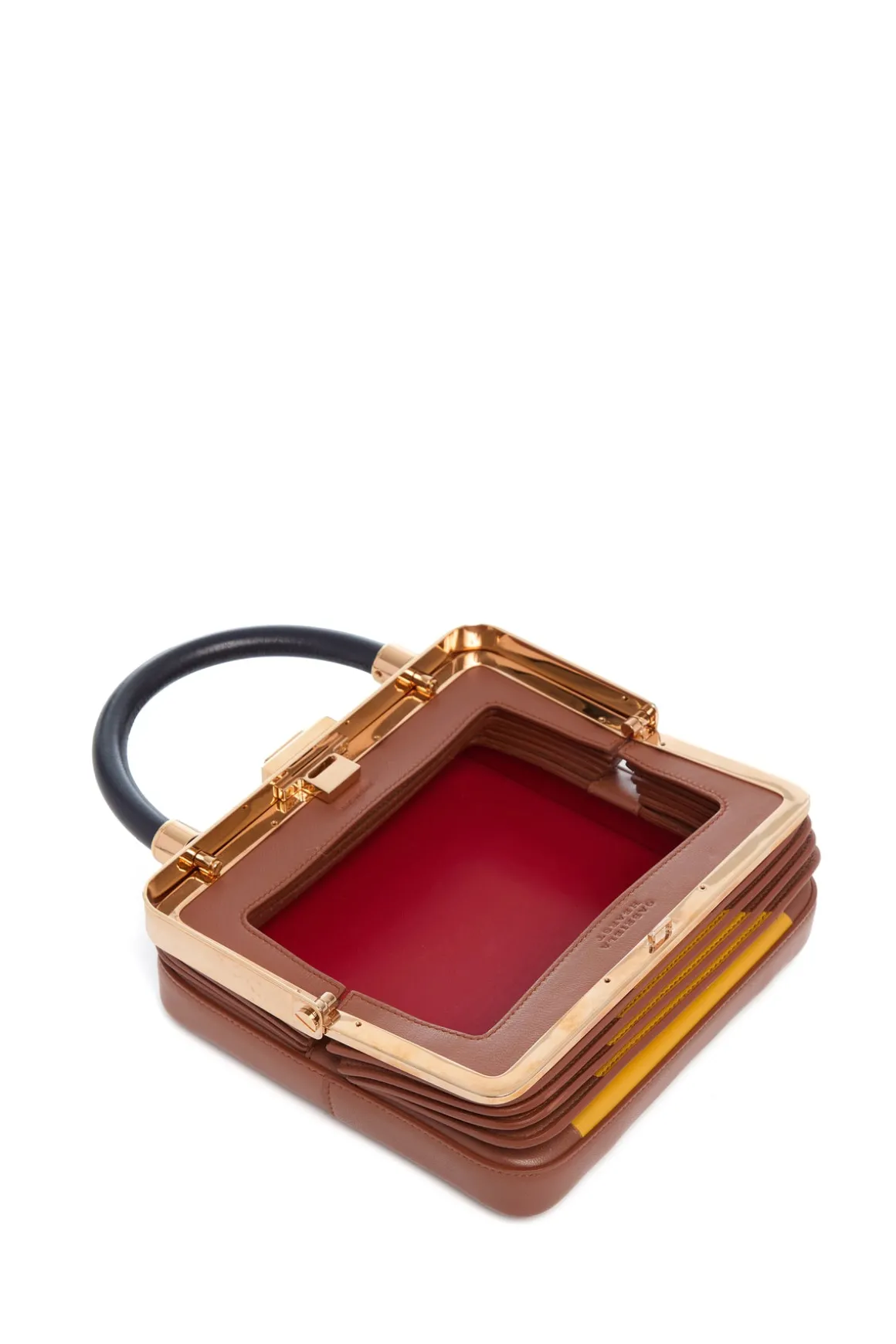 Diana Bag in Cognac, Yellow & Navy Nappa Leather
