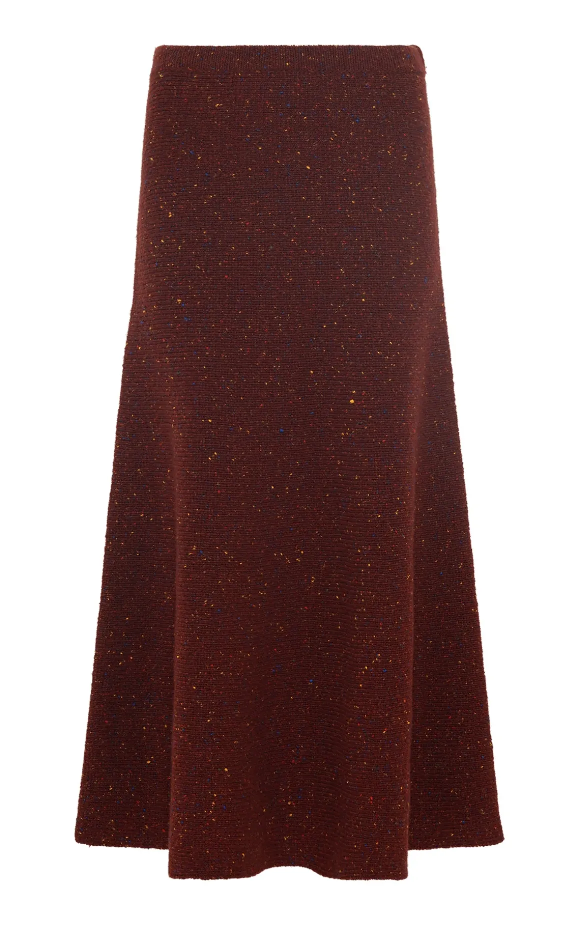 Eden Knit Midi Skirt in Burnt Sienna Multi Speckled Aran Cashmere