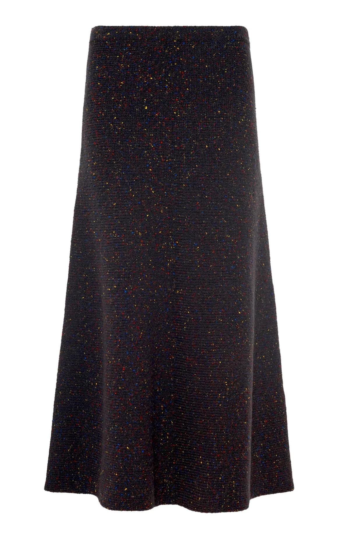 Eden Knit Midi Skirt in Charcoal Multi Speckled Aran Cashmere