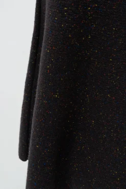 Eden Knit Midi Skirt in Charcoal Multi Speckled Aran Cashmere