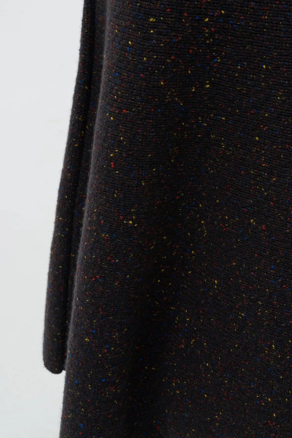 Eden Knit Midi Skirt in Charcoal Multi Speckled Aran Cashmere