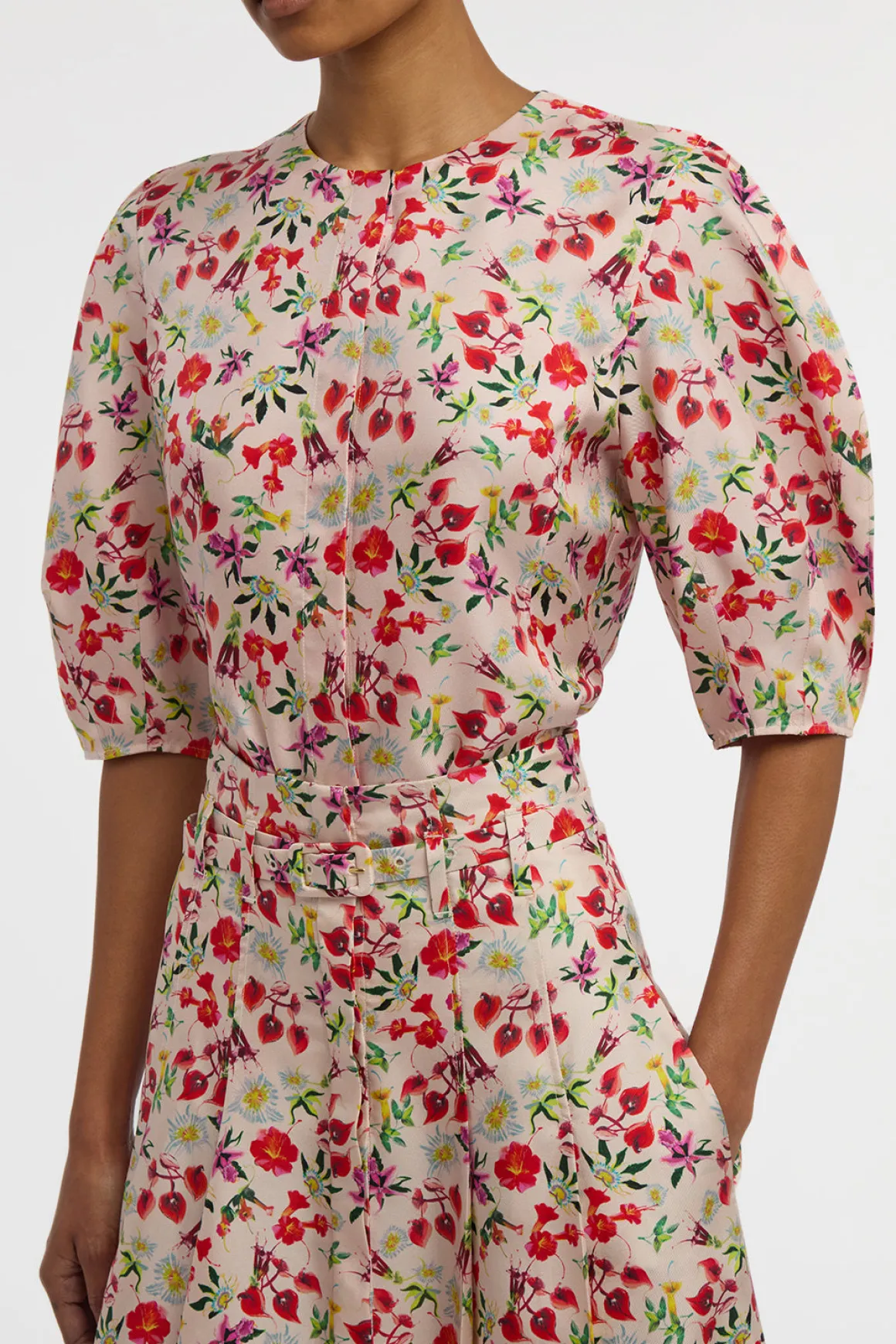 Edify Top in Uruguayan Flowers Printed Silk