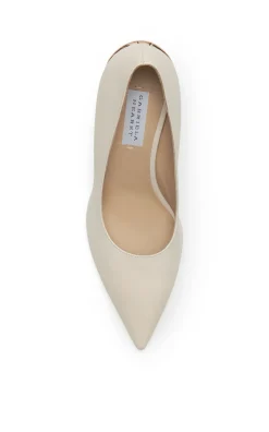 Edwina High Heel Stiletto Pump in Ivory Nappa Leather