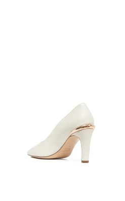 Edwina High Heel Stiletto Pump in Ivory Nappa Leather