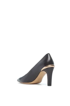 Edwina High Heel Stiletto Pump in Black Nappa Leather