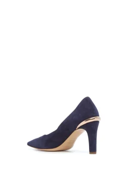 Edwina High Heel Stiletto Pump in Navy Suede