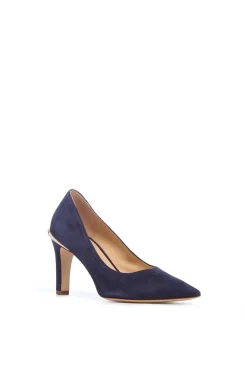 Edwina High Heel Stiletto Pump in Navy Suede