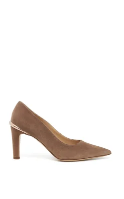 Edwina High Heel Stiletto Pump in Dark Sand Suede