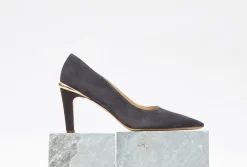 Edwina High Heel Stiletto Pump in Charcoal Suede