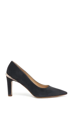 Edwina High Heel Stiletto Pump in Charcoal Suede