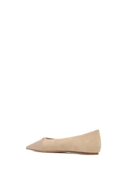 Empress Ballerina Flat Shoe in Nude Suede & Leather