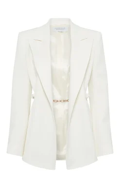 Epona Chain Blazer in Ivory Recycled Virgin Wool