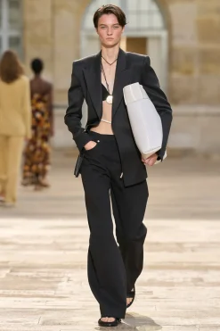 Epona Rope Blazer in Black Textured Linen Slub