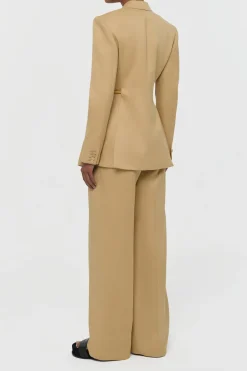 Epona Rope Blazer in Wheat Textured Linen Slub