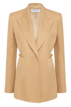 Epona Rope Blazer in Wheat Textured Linen Slub