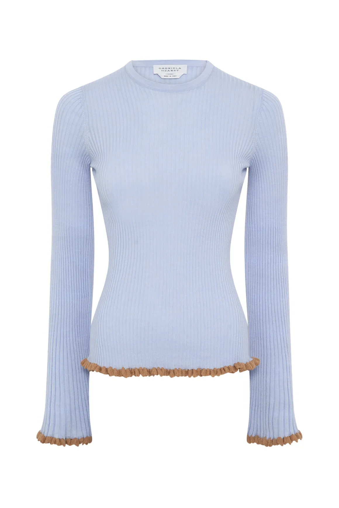 Erya Knit Crewneck Sweater in Halogen Blue Cashmere Silk
