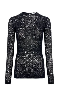 Evander Knit Crewneck in Black Merino Wool Cashmere