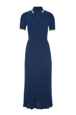 Eyot Knit Maxi Dress in Washed Denim Cashmere Silk