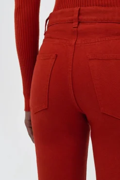 Ezra Bootcut Cropped Jean in Antelope Orange Recycled Cotton Denim
