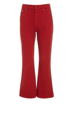 Ezra Bootcut Cropped Jean in Antelope Orange Recycled Cotton Denim