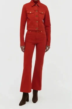 Ezra Bootcut Cropped Jean in Antelope Orange Recycled Cotton Denim