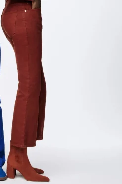 Ezra Bootcut Cropped Jean in Burnt Sienna Recycled Cotton Denim