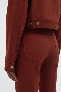Ezra Bootcut Cropped Jean in Burnt Sienna Recycled Cotton Denim