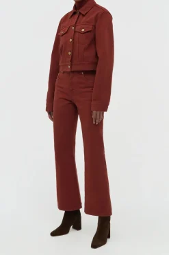 Ezra Bootcut Cropped Jean in Burnt Sienna Recycled Cotton Denim