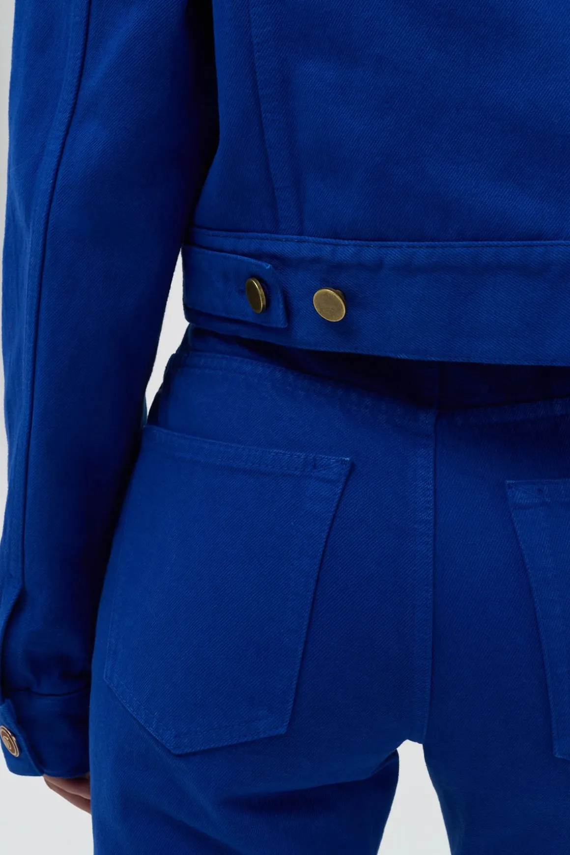 Ezra Bootcut Cropped Jean in Cobalt Recycled Cotton Denim