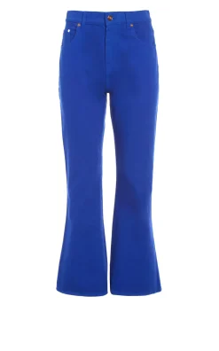 Ezra Bootcut Cropped Jean in Cobalt Recycled Cotton Denim