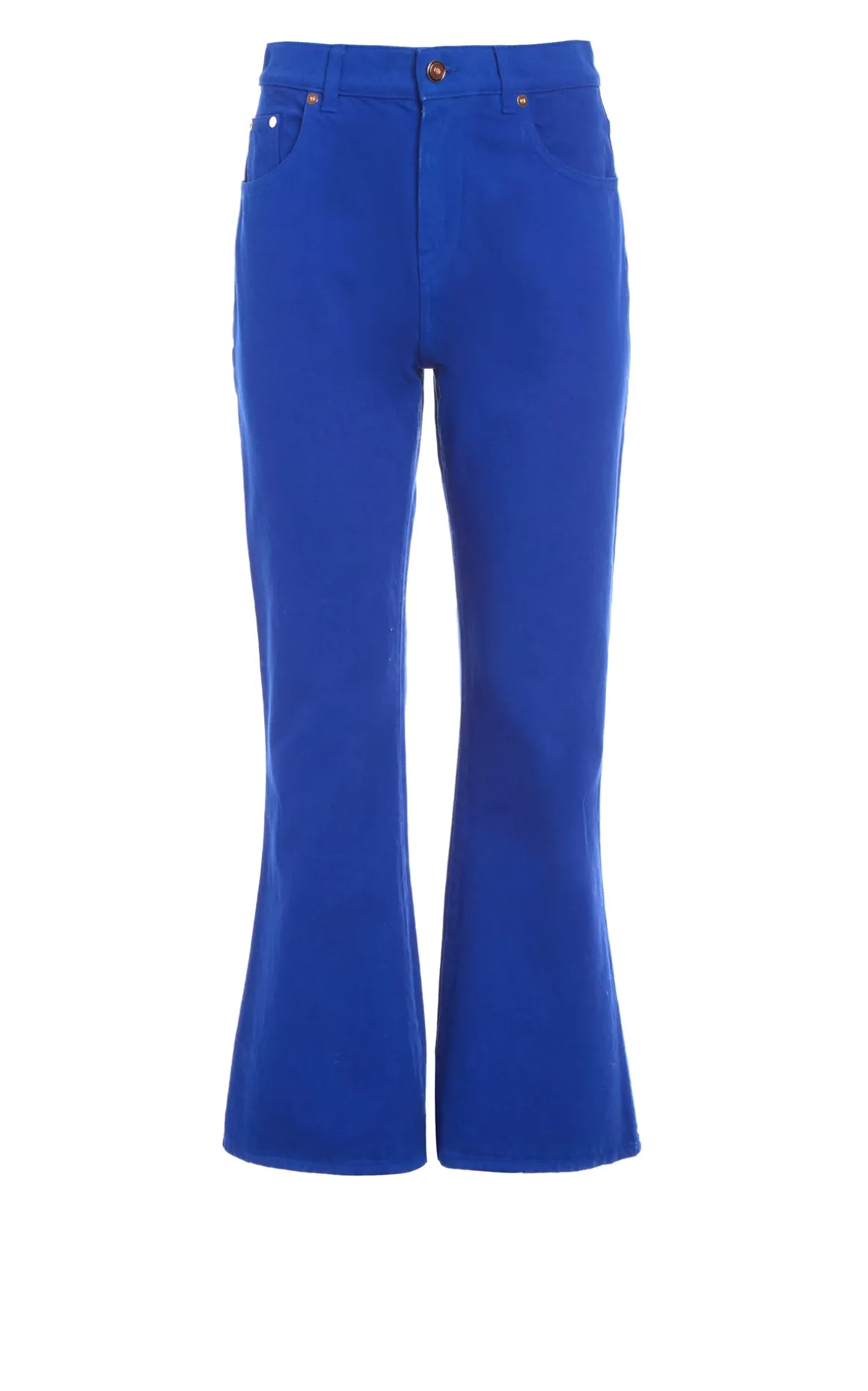 Ezra Bootcut Cropped Jean in Cobalt Recycled Cotton Denim
