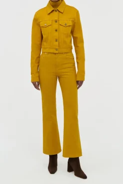 Ezra Bootcut Cropped Jean in Golden Birch Recycled Cotton Denim