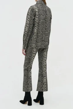 Ezra Bootcut Cropped Jean in Greyscale Recycled Printed Cotton Denim