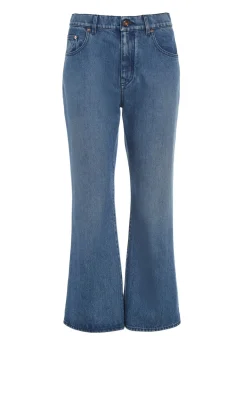 Ezra Bootcut Cropped Jean in Uruguayan Blue Recycled Cotton Denim