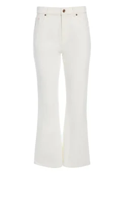 Ezra Bootcut Cropped Jean in White Recycled Cotton Denim